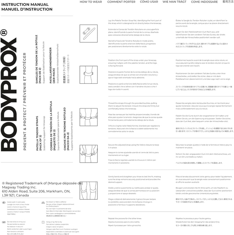 Bodyprox Patella Térd Szalag 2 db, Térdfájdalom Enyhítő Támasz Futáshoz és Sporthoz