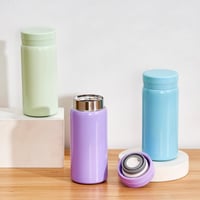 Termos cu Izolație în Vid Boenkush 280 ml – Recipient Termic pentru Băuturi Reci și Calde, păstrează cald 12 ore, rece 6 ore, Verde Deschis 5