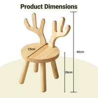 Scaun pentru copii BOFITENG din lemn masiv, 45 x 26 cm, cu spătar în formă de urechi de iepuraș și picioare antiderapante, pentru camera copiilor 2