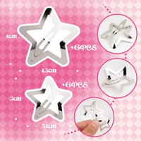 BOFUNX 12 darabos csillag hajcsipesz szett ezüst Y2K hajékszer 3-4 cm 2