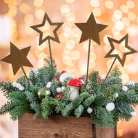 BOFUNX 4 db rozsdabarna fém csillag kerti karácsonyi rúd Advent dísz balkon terasz 5