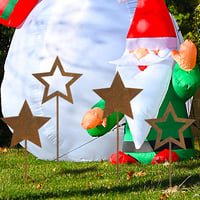 BOFUNX 4 db rozsdabarna fém csillag kerti karácsonyi rúd Advent dísz balkon terasz 6