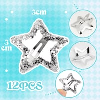BOFUNX Csillag Hajcsipesz Ezüst Flitterek Y2K Hajékszer 3cm 12db 2