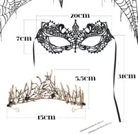 BOFUNX Tiara vintage de Halloween pentru femei cu colier, diademă cu cristale roșii și strasuri, accesoriu de păr pentru prințesă, regină sau mireasă 2