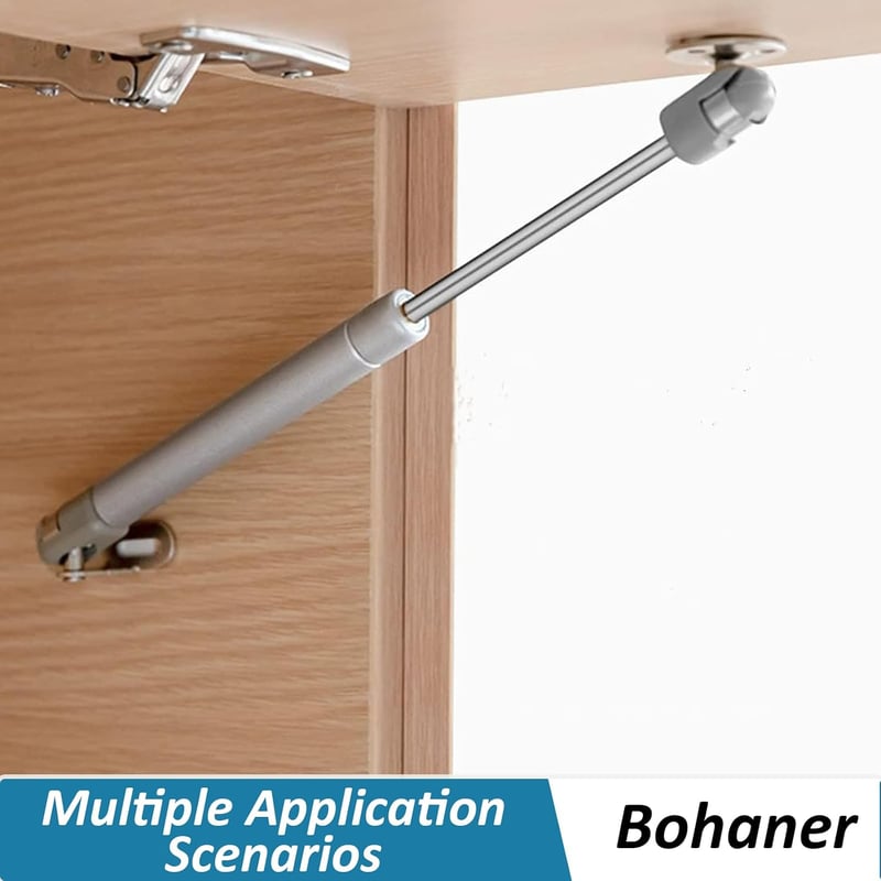 Bohaner 200N univerzális gázrugós bútorajtó gázemelő, konyhaszekrény ajtónyitó csillapító, fekete 2 db