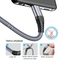 Bohconn Micro USB kábel 9m szürke nylon töltőkábel Samsung Huawei Redmi 4