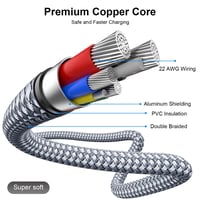Bohconn Micro USB kábel 9m szürke nylon töltőkábel Samsung Huawei Redmi 5