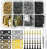 Bohoray 120 db Kihajtható Fém Zsanér Szett 16x13mm 4 Szín + 480 Csavar és Csavarhúzó 1