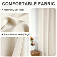 Perdele opace BohrenCL 2 buc., perdea termică izolatoare, protecție împotriva frigului, prindere cu inele, pentru dormitor sau sufragerie, 175x140 cm, crem 6