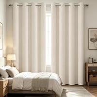 Perdele opace BohrenCL 2 buc., perdea termică izolatoare, protecție împotriva frigului, prindere cu inele, pentru dormitor sau sufragerie, 175x140 cm, crem 7