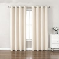 Perdele opace BohrenCL 2 buc., perdea termică izolatoare, protecție împotriva frigului, prindere cu inele, pentru dormitor sau sufragerie, 175x140 cm, crem 1