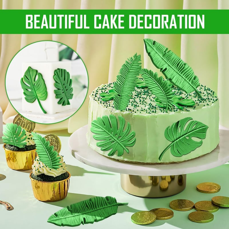 Formă din silicon Bohrma frunze, fondant, decor tort 3D, artizanat, decorare prăjituri - 1