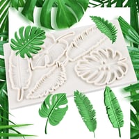Formă din silicon Bohrma frunze, fondant, decor tort 3D, artizanat, decorare prăjituri - 1 6
