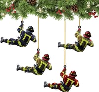 Bohrma Tűzoltó Karácsonyi Akril Díszek 4 db Ablak Fali Dekoráció 8