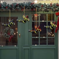 Bohrma Tűzoltó Karácsonyi Akril Díszek 4 db Ablak Fali Dekoráció 4