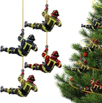 Bohrma Tűzoltó Karácsonyi Akril Díszek 4 db Ablak Fali Dekoráció 1