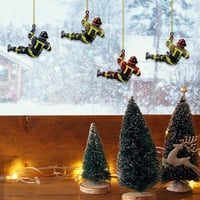 Bohrma Tűzoltó Karácsonyi Akril Díszek 4 db Ablak Fali Dekoráció 5