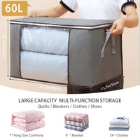 Set 3 Cutii de Depozitare Pliabile pentru Haine Boic, 60L, cu Fermoar și Capac 2