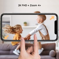 Detská pestúnka BOIFUN 2K s 5-palcovým displejom, 360° otáčaním, detekciou pohybu, automatickým sledovaním, farebným nočným svetlom, mobilnou aplikáciou a 4x priblížením 6