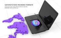 Prenosný DVD prehrávač BOIFUN DP0168, 17,5-palcový, 15,6-palcový HD displej, 6-hodinová výdrž batérie, podpora USB/SD karty/TV synchronizácie, čierny 5