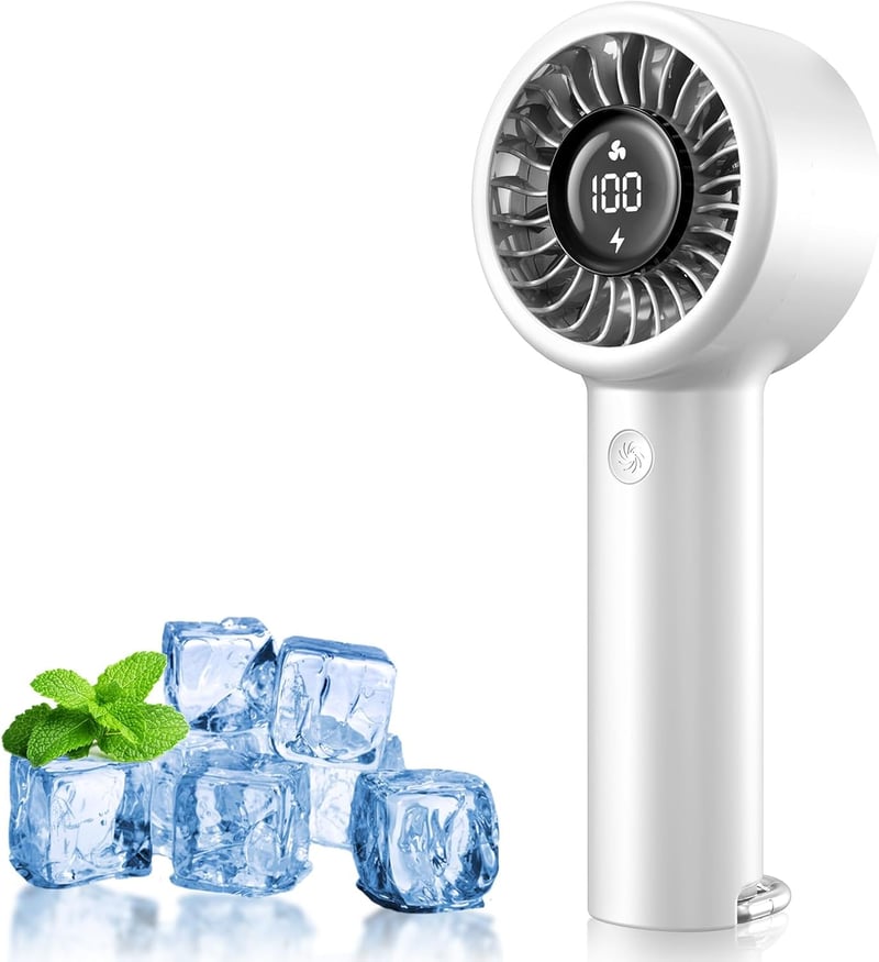 BOIROS Kézi Ventilátor Akkumulátoros 5200mAh Összecsukható Fém Mini Ventillátor USB Töltős Powerbank 6 Fokozat 22 Óra Üzemidő
