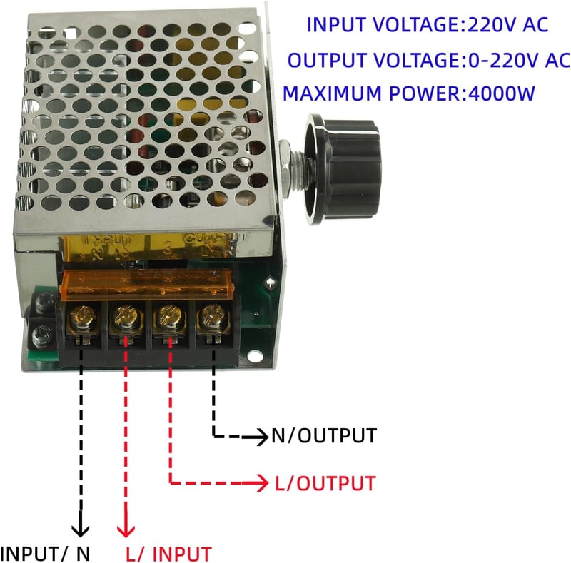 BOJACK 4000W Elektronikus Feszültségszabályozó 220V Motor Fordulatszám Vezérlő