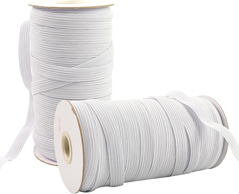 BOKFJBP 6 mm fehér rugalmas gumiszalag varráshoz 50 méter textil DIY háztartási kiegészítőkhöz