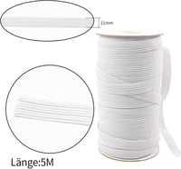 BOKFJBP 6 mm fehér rugalmas gumiszalag varráshoz 50 méter textil DIY háztartási kiegészítőkhöz 2