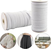 BOKFJBP 6 mm fehér rugalmas gumiszalag varráshoz 50 méter textil DIY háztartási kiegészítőkhöz 3
