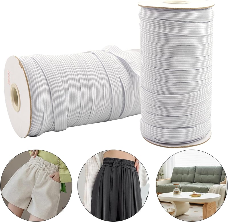 BOKFJBP 6 mm fehér rugalmas gumiszalag varráshoz 50 méter textil DIY háztartási kiegészítőkhöz