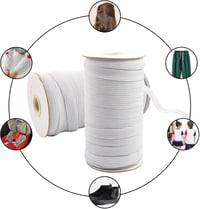 BOKFJBP 6 mm fehér rugalmas gumiszalag varráshoz 50 méter textil DIY háztartási kiegészítőkhöz 5