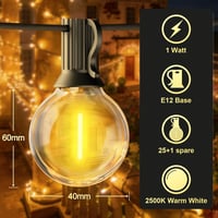 Ghirlandă luminoasă LED BokiHuk pentru interior și exterior cu telecomandă, reglabilă, 15 m, cu becuri G40 rezistente la apă și temporizator, pentru petreceri, terasă și balcon 5