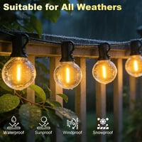 Ghirlandă luminoasă LED BokiHuk pentru interior și exterior cu telecomandă, reglabilă, 15 m, cu becuri G40 rezistente la apă și temporizator, pentru petreceri, terasă și balcon 4