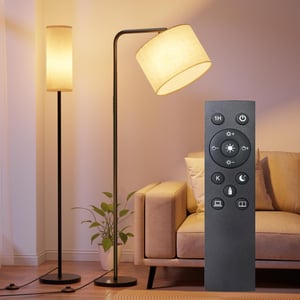 Stojacia lampa BokiHuk s diaľkovým ovládaním, časovačom a stmievačom – čierna