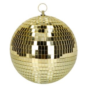 Glob disco Boland Disco Fever 20 cm, decorațiune petrecere aurie - Defect - plăcuțe aurii desprinse (stare: vezi a 2-a imagine)