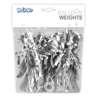 Závažie na balóny Boland s metalickou fóliou, 16 ks, 160 – 180 g, strieborné závažie na balóny a héliové balóny 3