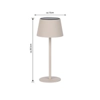 BOLD Umbo solárna stolná lampa na vonkajšie a záhradné použitie, piesková farba, dotykový stmievač, nabíjanie cez USB a solárny panel, 3000K teplá biela 2