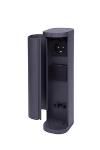 BOLD Volo vonkajší záhradný stĺpik so zásuvkami 2x Schuko, antracit, IP44 – 3680 W, 38,5 cm, detská poistka, hliník odolný voči poveternostným vplyvom 3