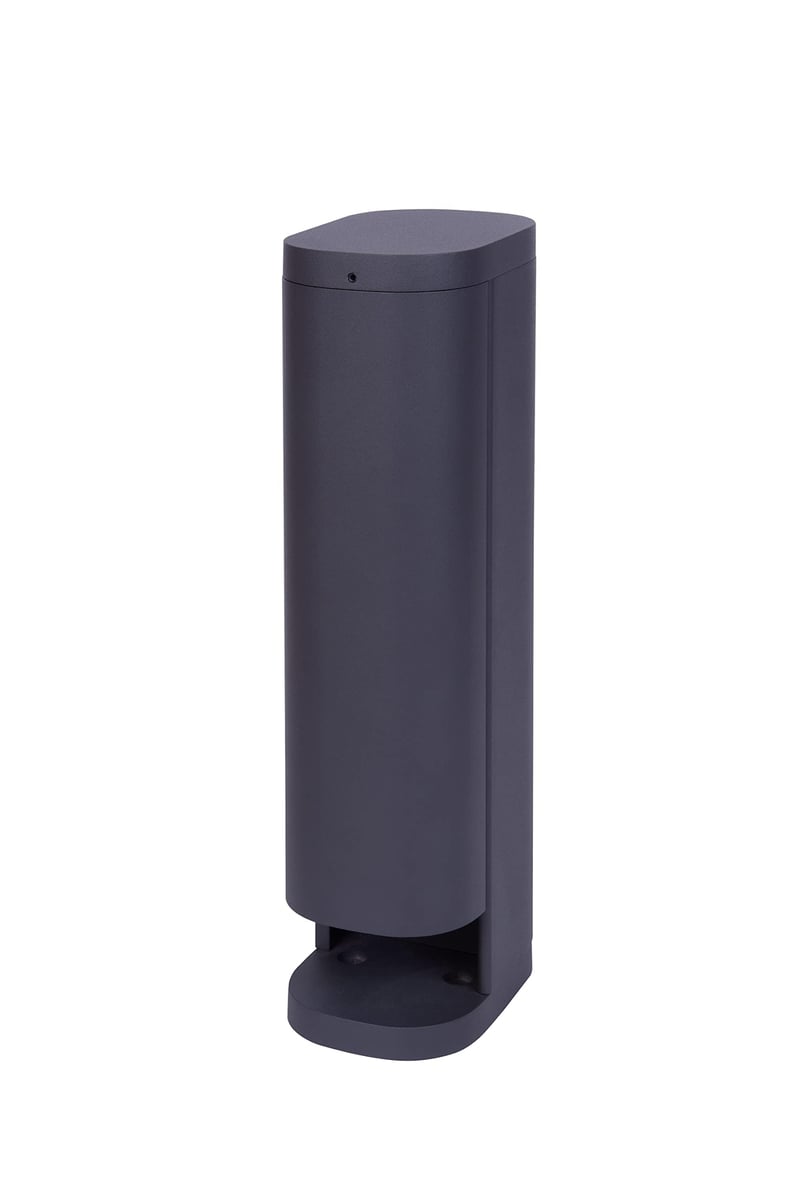 BOLD Volo vonkajší záhradný stĺpik so zásuvkami 2x Schuko, antracit, IP44 – 3680 W, 38,5 cm, detská poistka, hliník odolný voči poveternostným vplyvom