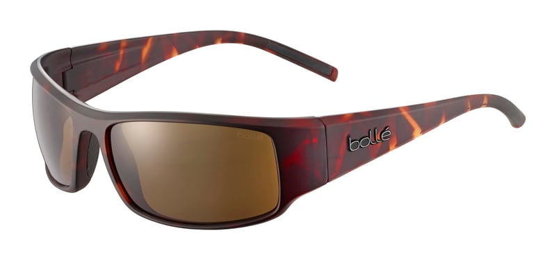 Ochelari de soare sport pentru bărbați Bollé King - Ramă cu model tortoise mat, lentile maro polarizate, mărimea L
