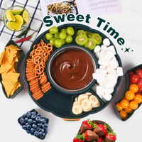 Set Petrecere BOLLFO Taco Tuesday - Încălzitor cu 3 Trepte de Temperatură, 6 Tăvițe, 4 Suporturi pentru Taco, Recipient de 940 ml, Tavă Rotativă Lazy Susan pentru Servire Nachos și Fajitas, Verde 6