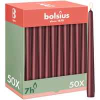 Lumânare conică netedă Bolsius - Roșu bordeaux - 50 bucăți - 24,5 cm - Lumânare decorativă de uz casnic - 7 ore timp de ardere - Fără parfum - Ceară vegetală naturală - Fără ulei de palmier 1