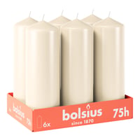Bolsius glatka stupna svijeća - boja slonovače - 6 komada - 20 x 7 cm - ukrasna kućna svijeća - 75 sati gorenja - bez mirisa - prirodni biljni vosak 5