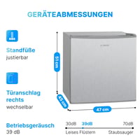 Ladă frigorifică mini Bomann GB 341.1 Inox, 31 L, cu grătar, marcată cu stele și reglaj al temperaturii 7