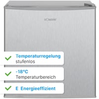 Ladă frigorifică mini Bomann GB 341.1 Inox, 31 L, cu grătar, marcată cu stele și reglaj al temperaturii 6