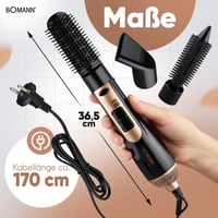 Perie cu aer cald Bomann HAS 6077 CB, 3 capete, jet de aer rece, cablu rotativ 360°, pentru orice lungime de păr, perie rotundă cu uscător 7