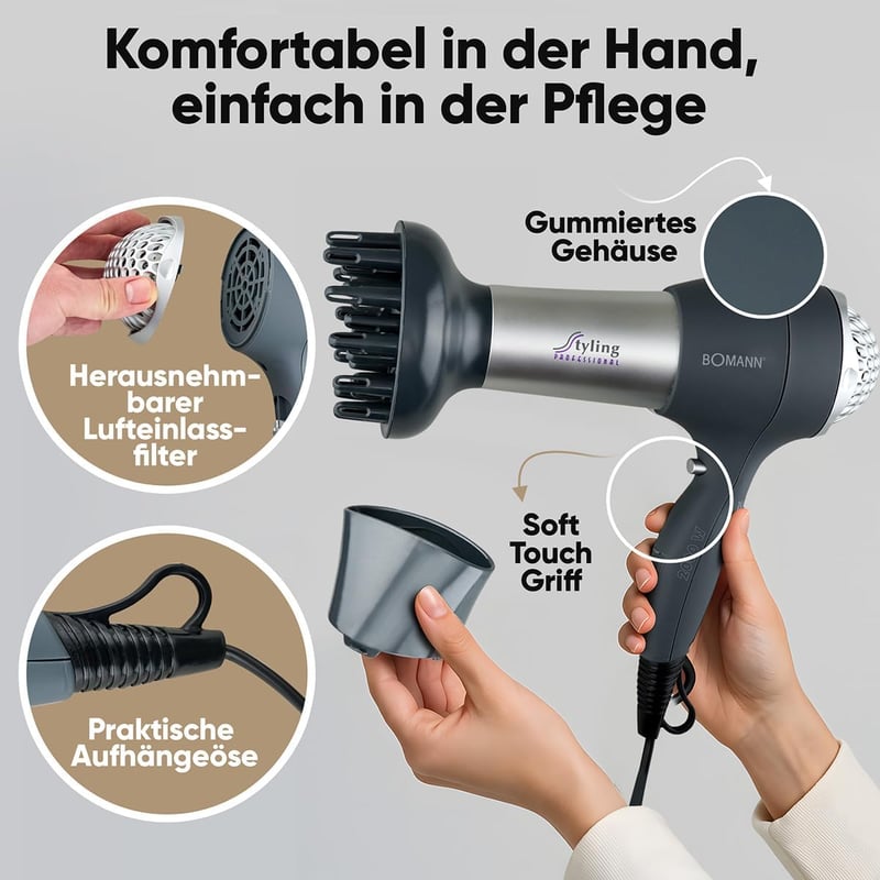 Bomann HTD 889 CB ezüst-szürke hajszárító