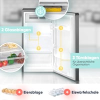 Bomann KS 7257 kompaktni hladnjak s odjeljkom za zamrzavanje, 83 l, LED, inox 4