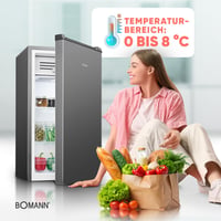 Bomann KS 7257 kompaktni hladnjak s odjeljkom za zamrzavanje, 83 l, LED, inox 3
