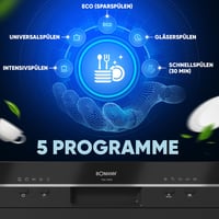 Bomann TSG 7405 kompakt mosogatógép, 5 program, 47 dB - fekete 6